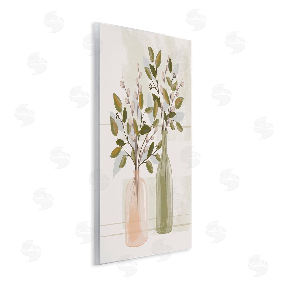 Lisa Perry Whitebutton Pussy Willow Ikebana Vases