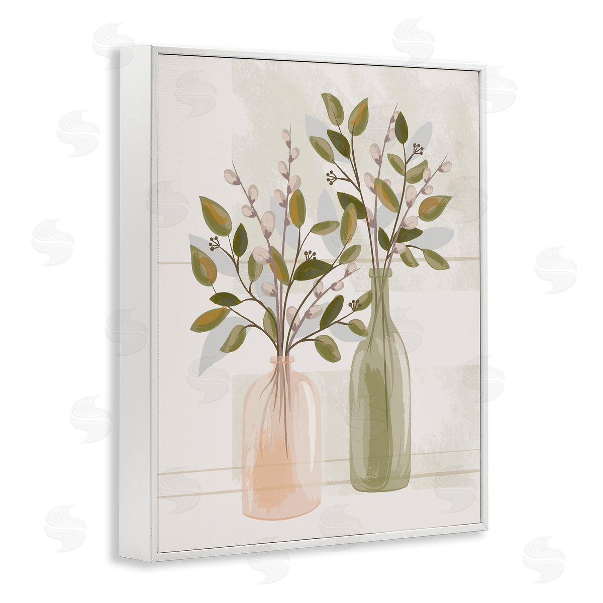 Lisa Perry Whitebutton Pussy Willow Ikebana Vases