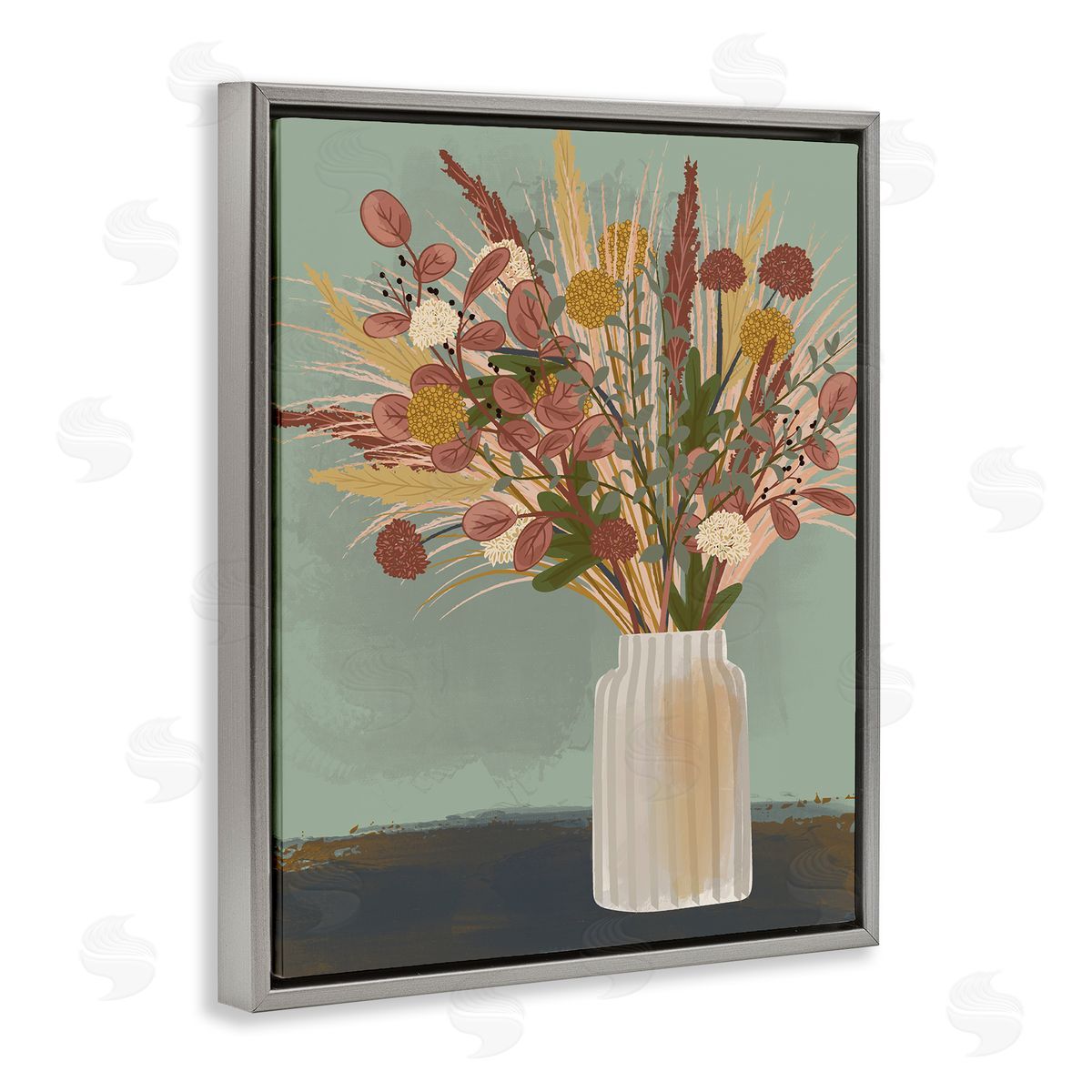 Lisa Perry Whitebutton Varied Botanical Sprigs Arrangement