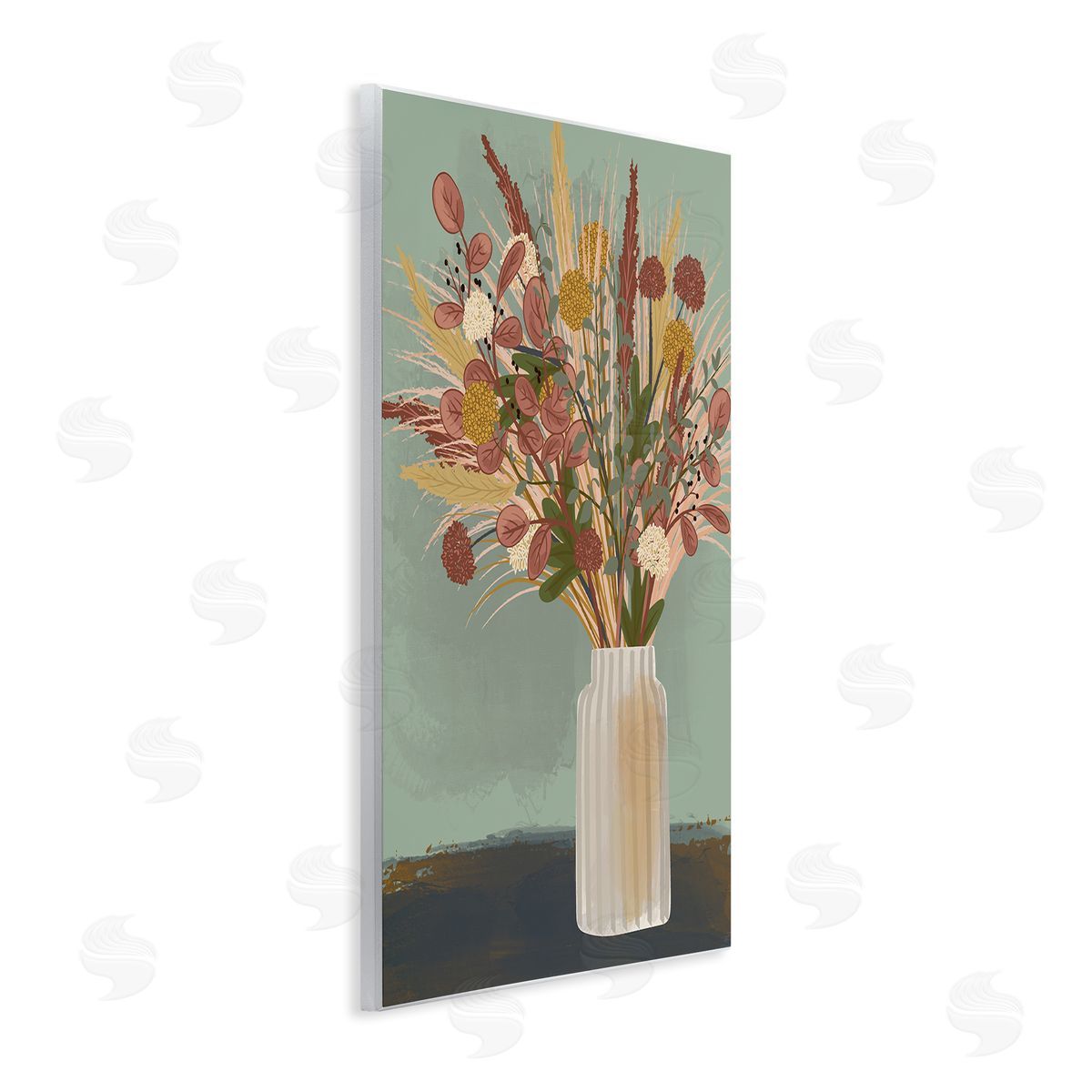 Lisa Perry Whitebutton Varied Botanical Sprigs Arrangement