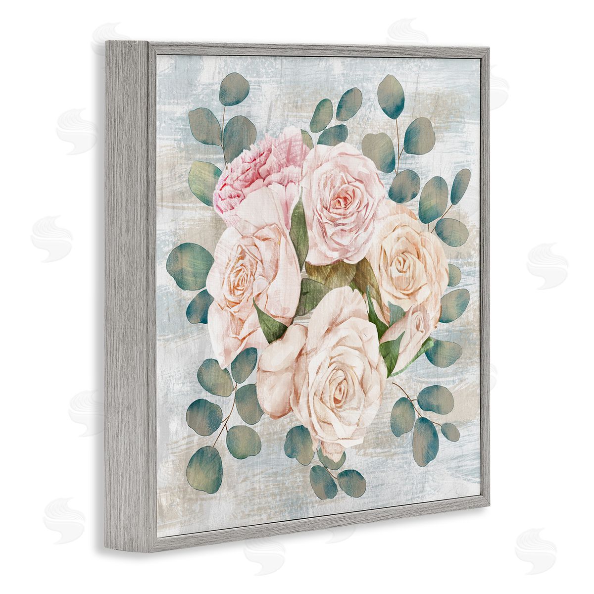 Ziwei Li Rustic Country Roses Arrangement Gray Framed Glicee Wall Art Print