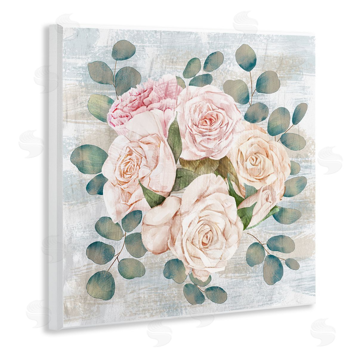 Ziwei Li Rustic Country Roses Arrangement Wooden Wall Plaque Art Print