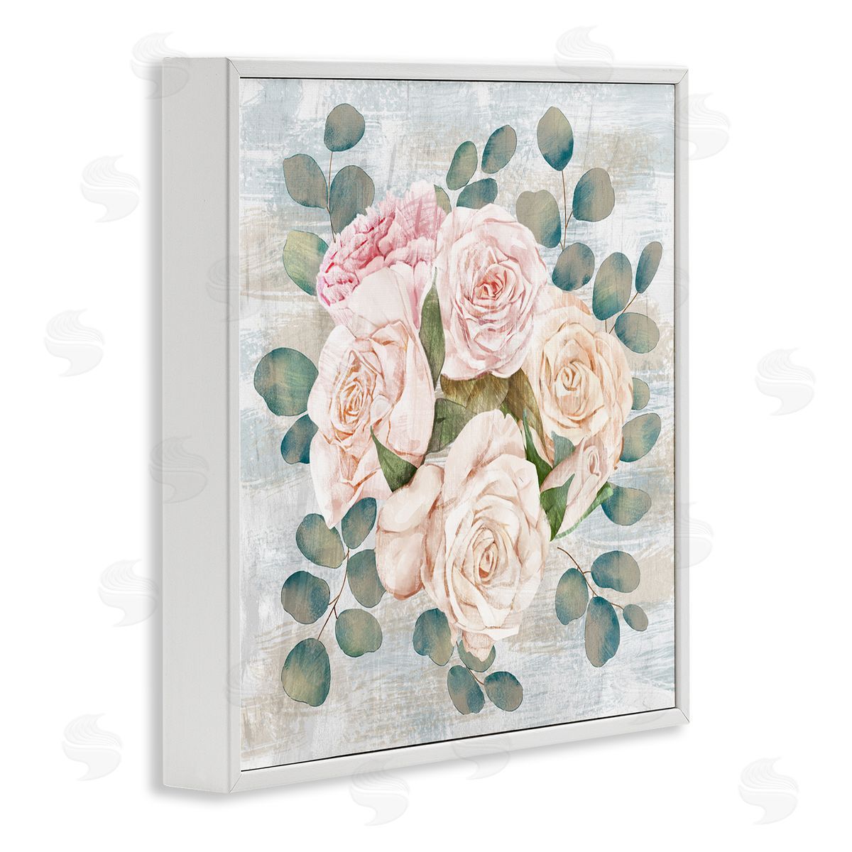 Ziwei Li Rustic Country Roses Arrangement White Framed Glicee Wall Art Print
