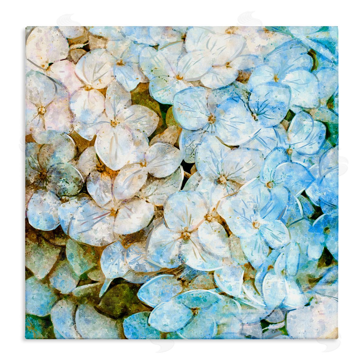Ziwei Li Country Blooming Hydrangeas Stretched Canvas Wall Art Print