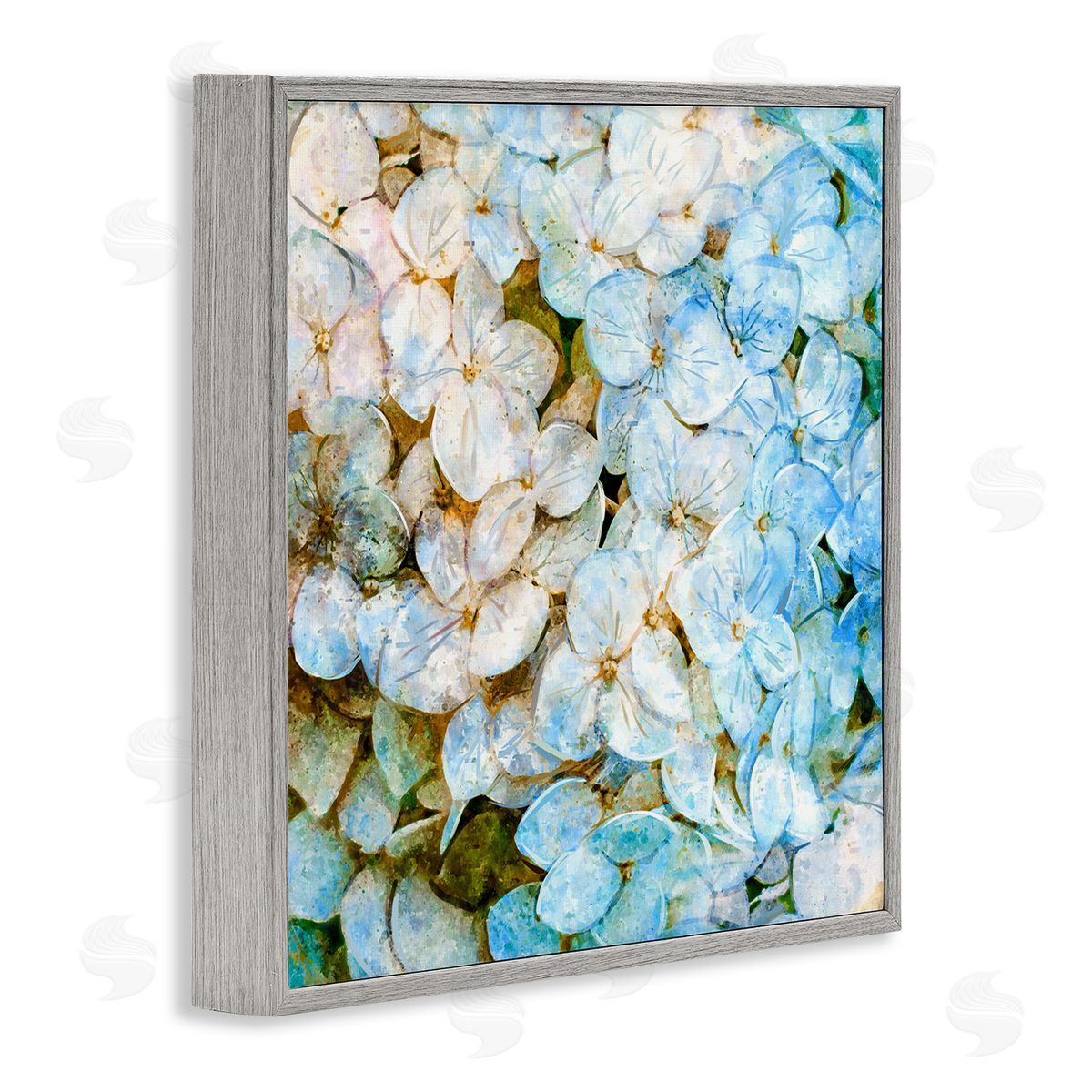 Ziwei Li Country Blooming Hydrangeas Gray Framed Glicee Wall Art Print