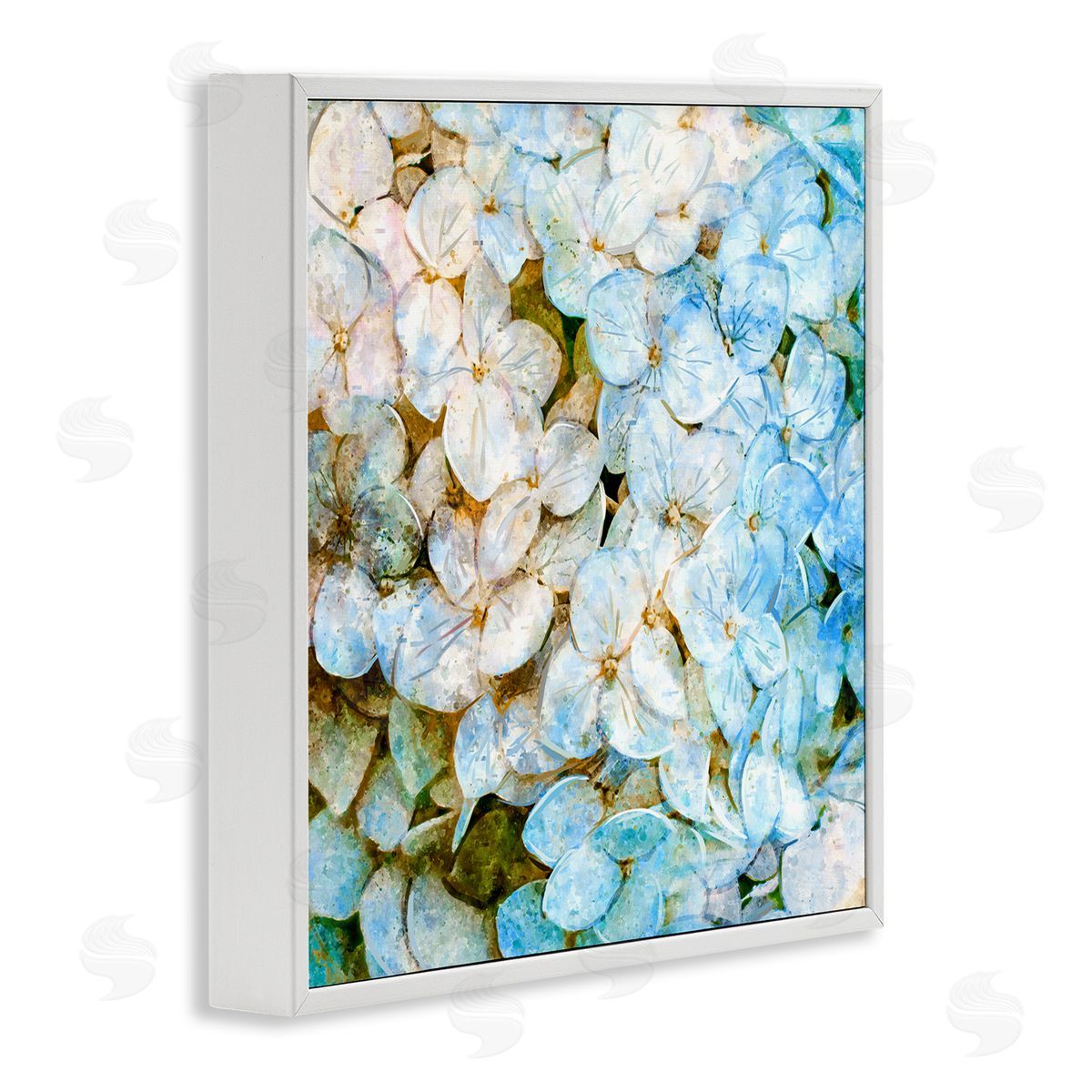 Ziwei Li Country Blooming Hydrangeas White Framed Glicee Wall Art Print