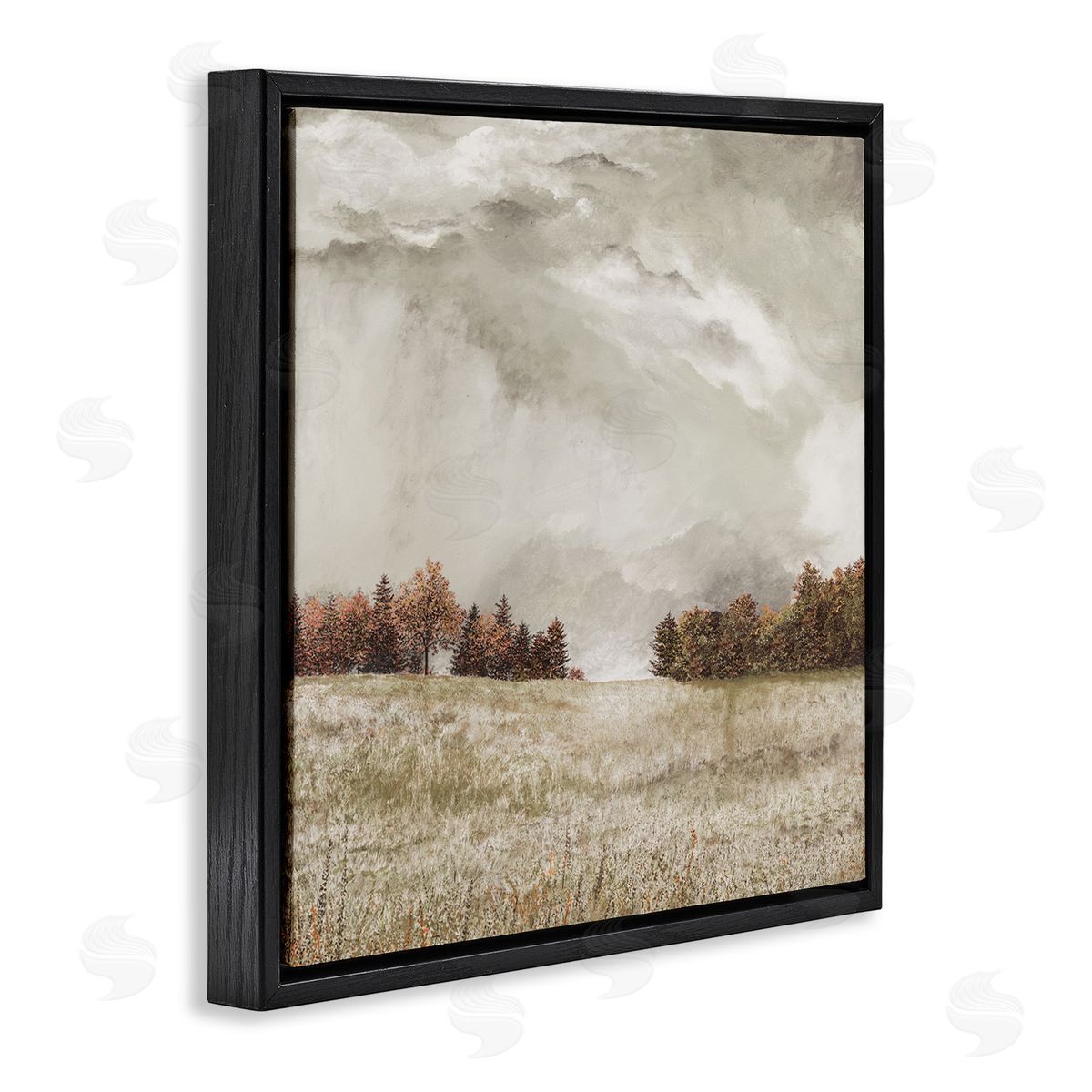 James Redding Rural Cloudy Countryside Meadow Black Floating Frame Canvas Wall Art Print
