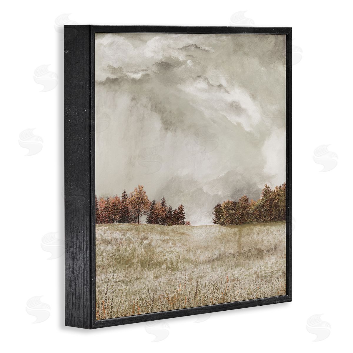 James Redding Rural Cloudy Countryside Meadow Black Framed Glicee Wall Art Print