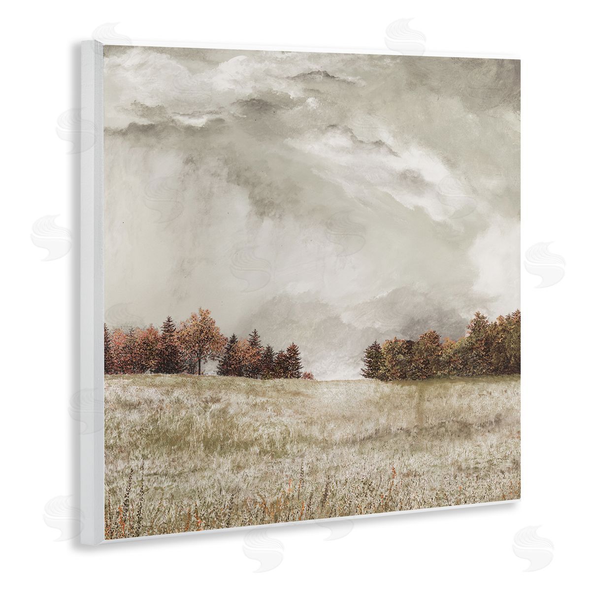 James Redding Rural Cloudy Countryside Meadow Wooden Wall Plaque Art Print