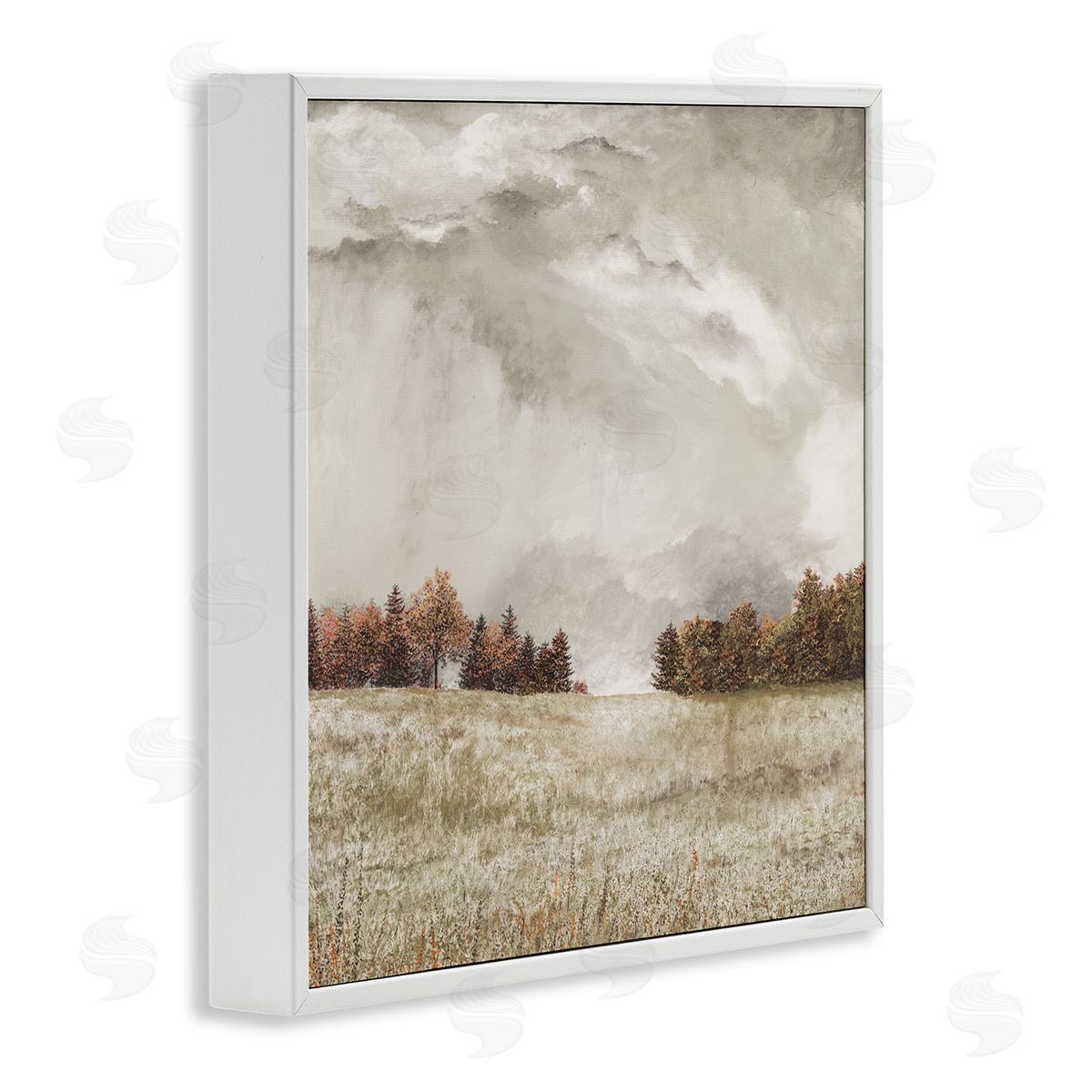 James Redding Rural Cloudy Countryside Meadow White Framed Glicee Wall Art Print