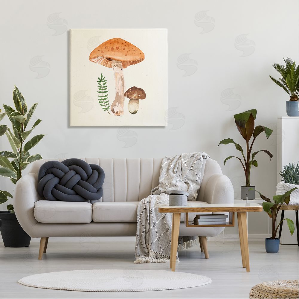 Lucca Sheppard Woodland Mushroom Botanical Fern Canvas Wall Art in Room