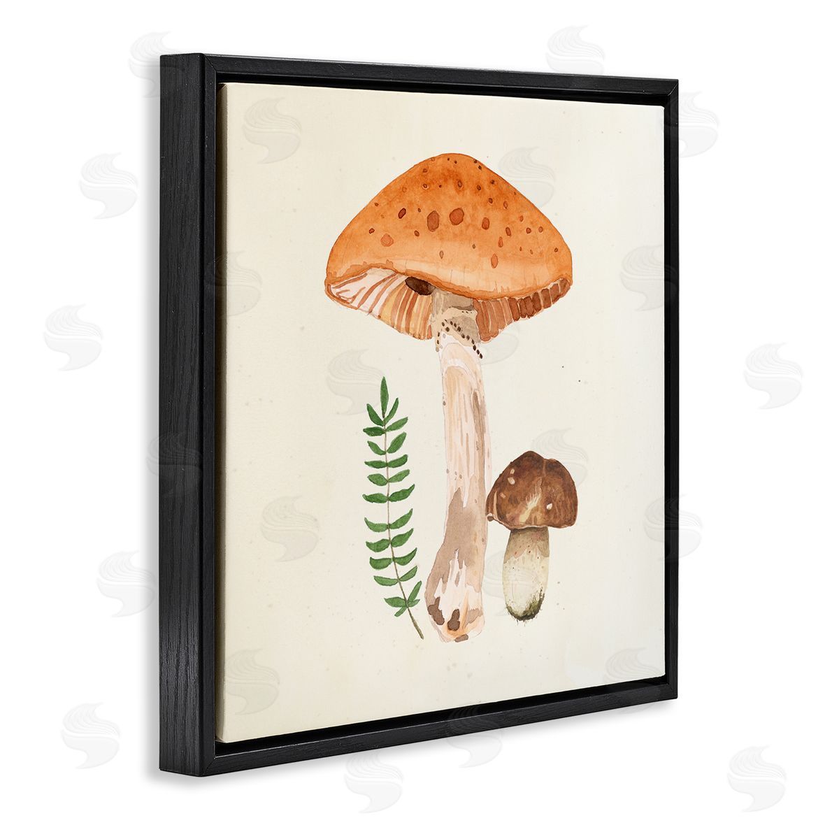 Lucca Sheppard Woodland Mushroom Botanical Fern Black Floating Frame Canvas Wall Art Print
