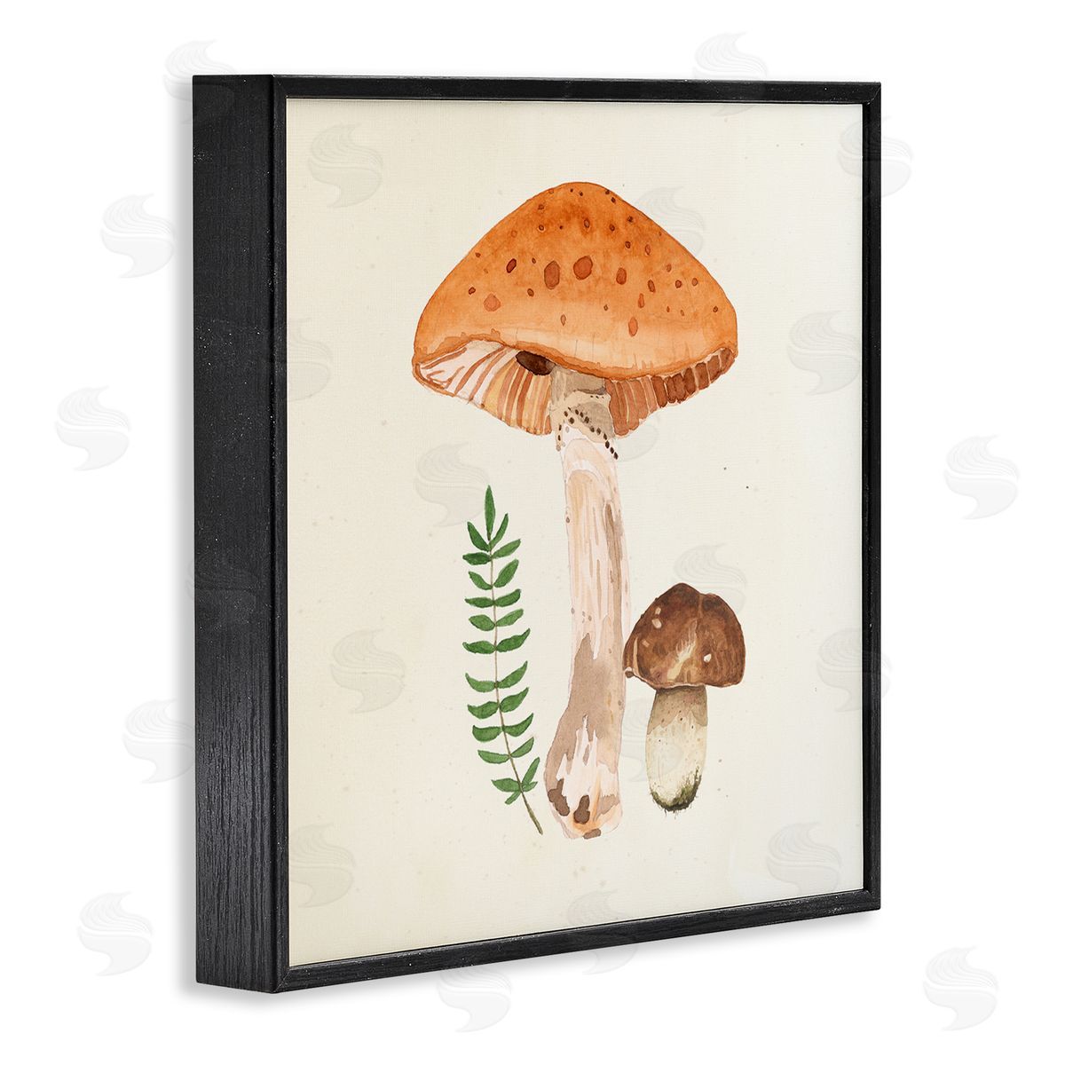 Lucca Sheppard Woodland Mushroom Botanical Fern Black Framed Glicee Wall Art Print