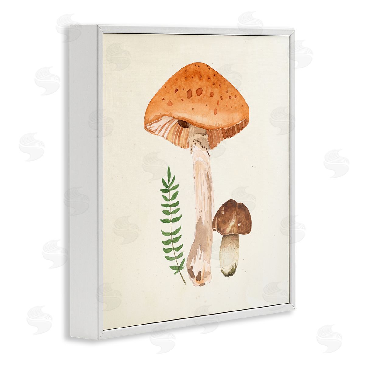 Lucca Sheppard Woodland Mushroom Botanical Fern White Framed Glicee Wall Art Print