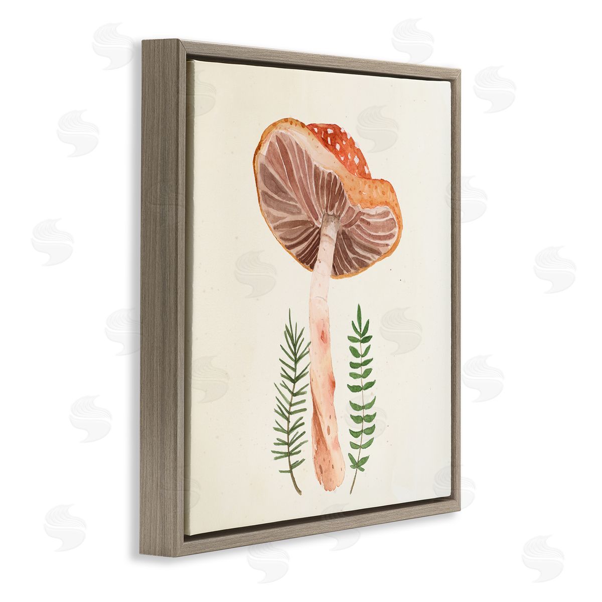 Lucca Sheppard Cottage Mushroom Forest Plants Brown Floating Frame Canvas Wall Art Print