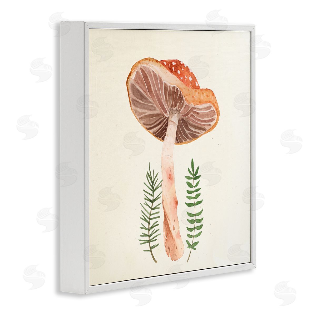 Lucca Sheppard Cottage Mushroom Forest Plants White Framed Glicee Wall Art Print