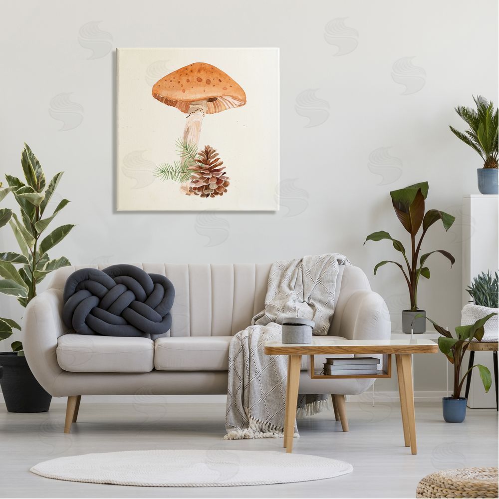 Lucca Sheppard Mushroom Pinecone Botanicals Canvas Wall Art in Room