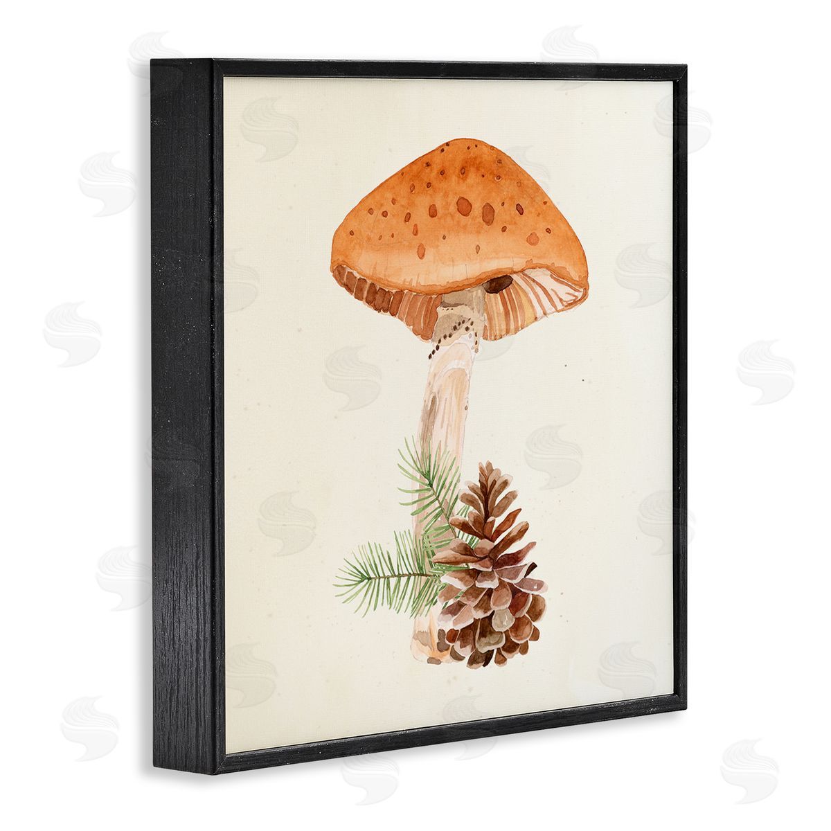 Lucca Sheppard Mushroom Pinecone Botanicals Black Framed Glicee Wall Art Print
