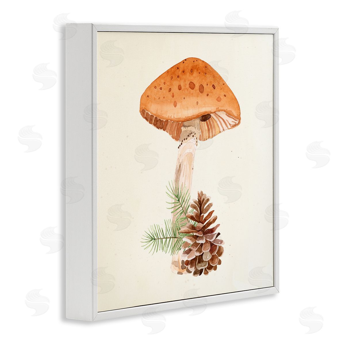 Lucca Sheppard Mushroom Pinecone Botanicals White Framed Glicee Wall Art Print