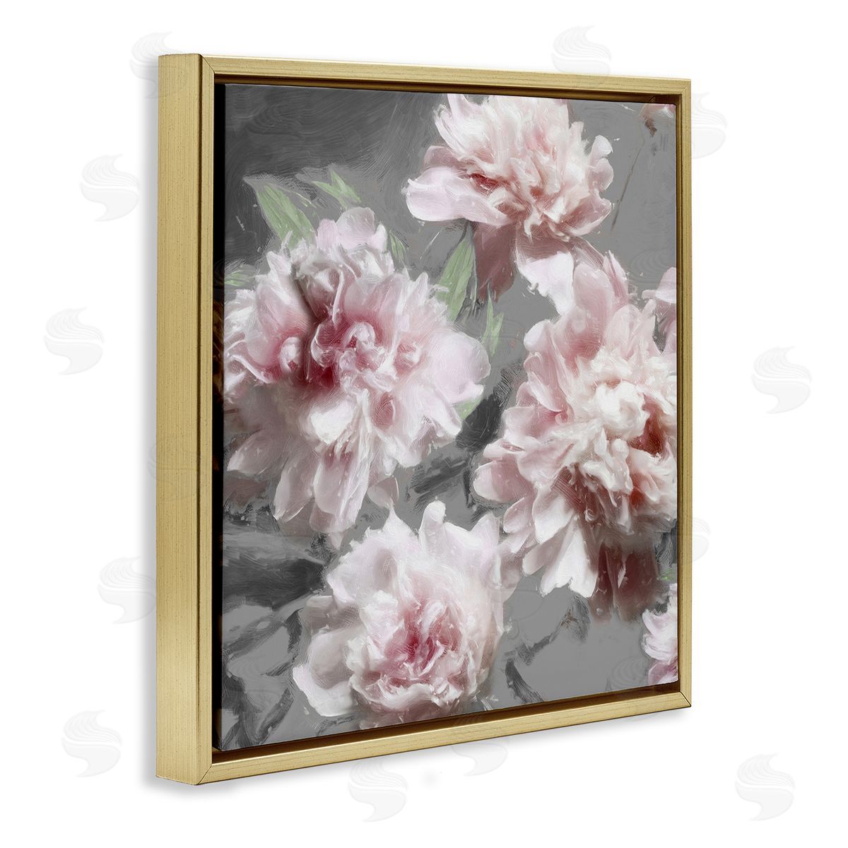Shawna Sullivan Pink Carnation Bloom Arrangement Gold Floating Frame Canvas Wall Art Print