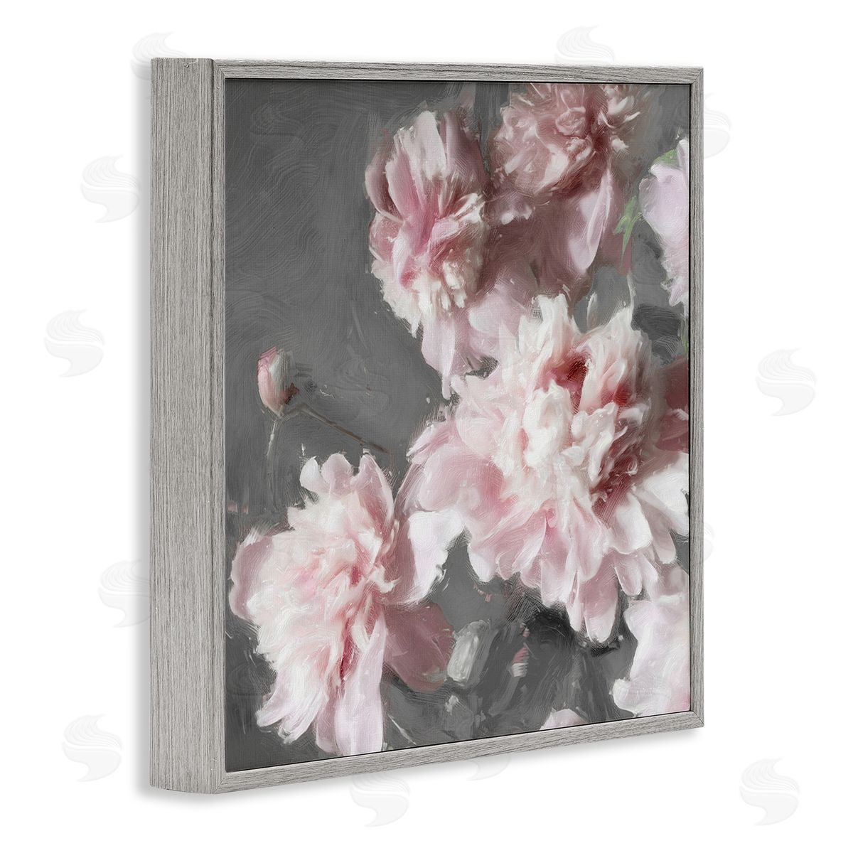 Shawna Sullivan Pink Carnation Buds Blooming Gray Framed Glicee Wall Art Print