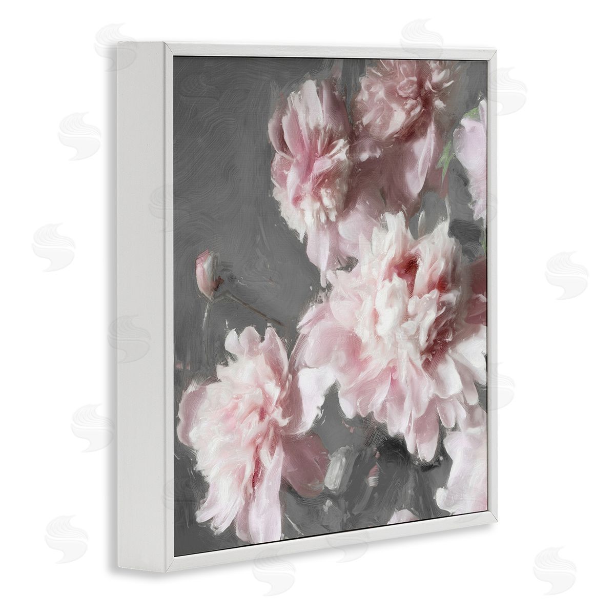 Shawna Sullivan Pink Carnation Buds Blooming White Framed Glicee Wall Art Print