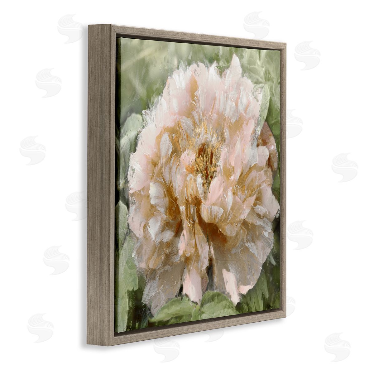 Shawna Sullivan Blooming Puffy Flower Nature Brown Floating Frame Canvas Wall Art Print
