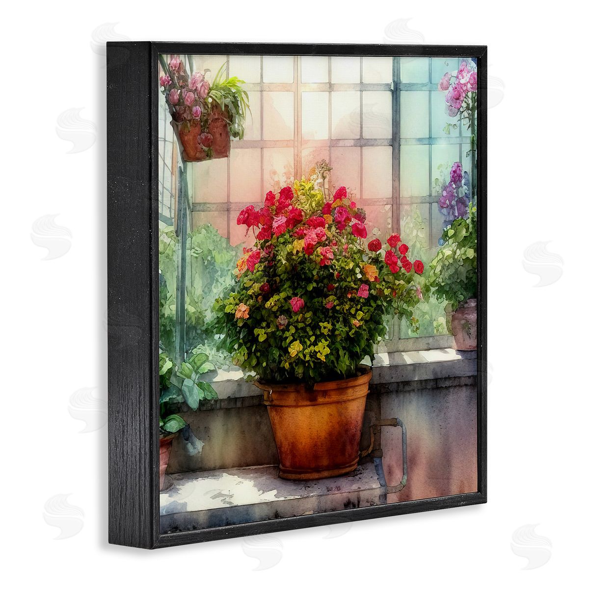 Alpenglow Workshop Vivid Flower Blooms Greenhouse Black Framed Glicee Wall Art Print