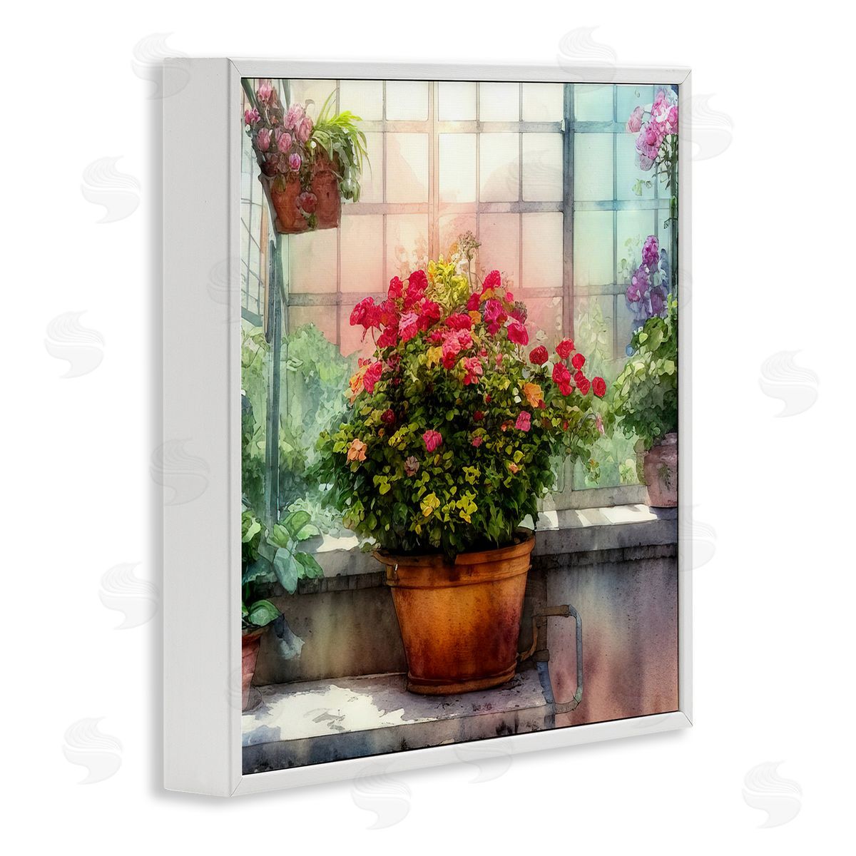 Alpenglow Workshop Vivid Flower Blooms Greenhouse White Framed Glicee Wall Art Print