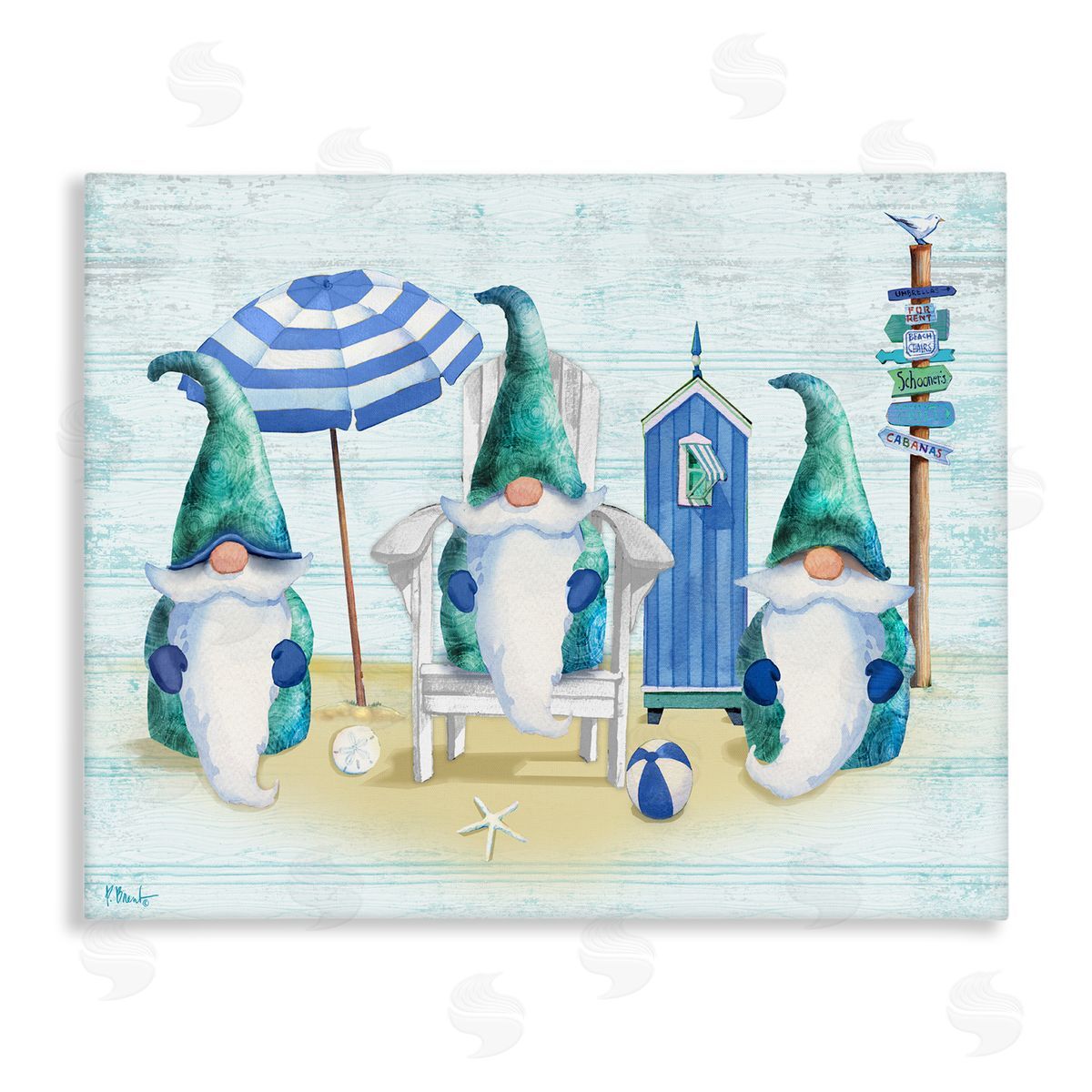 Paul Brent Nautical Beach Gnome Trio