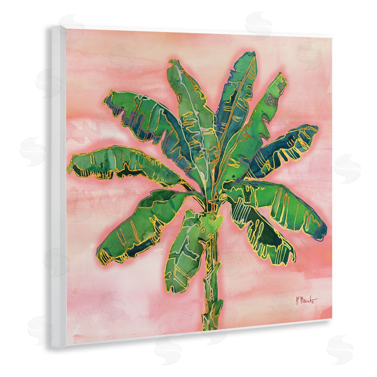 Paul Brent Contemporary Palm Tree Leaves Wooden Wall Plaque Art Print