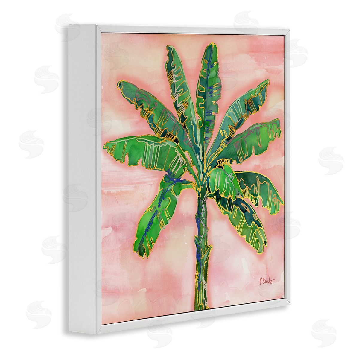 Paul Brent Tropical Nature Palm Sunrise White Framed Glicee Wall Art Print