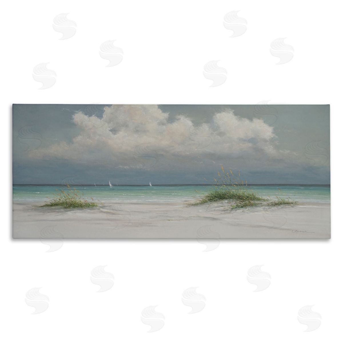 Martin Figlinski Puffy Clouds Beach Sailboats