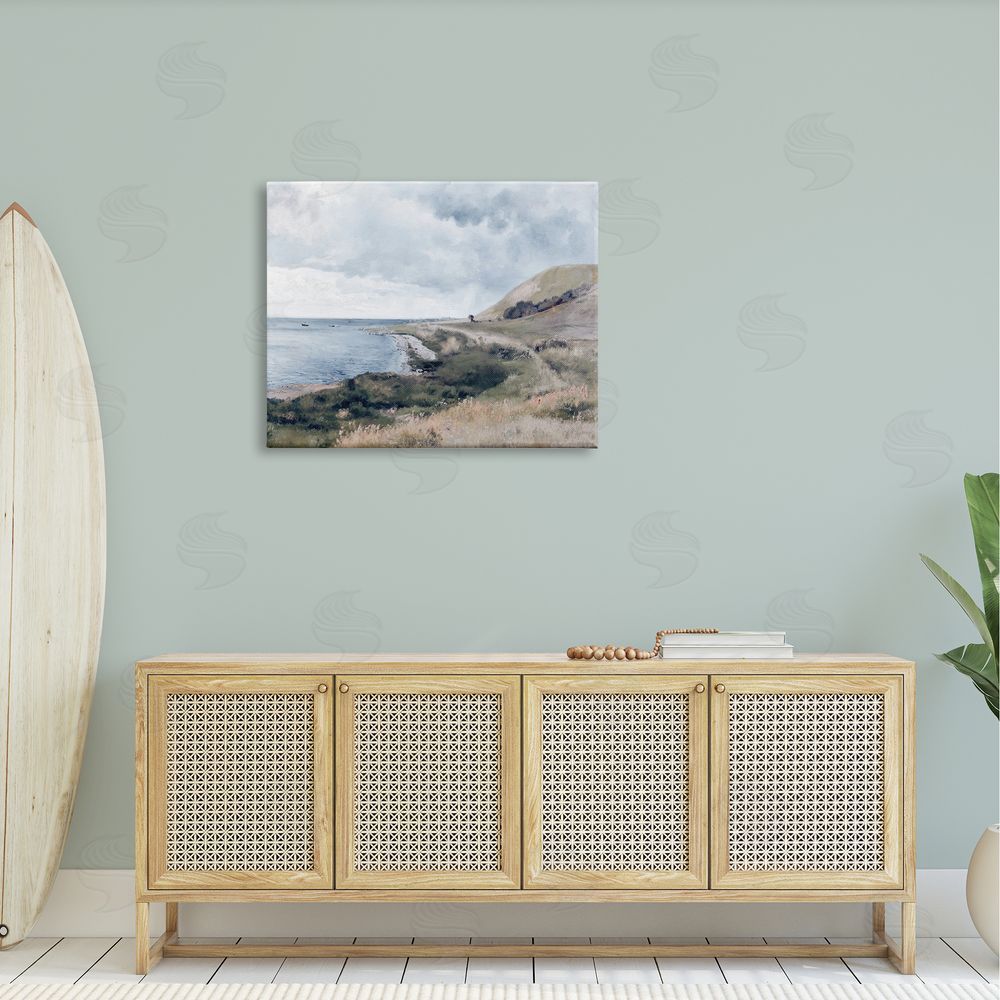 Lettered and Lined Seaside Cliffs Ocean Scenery