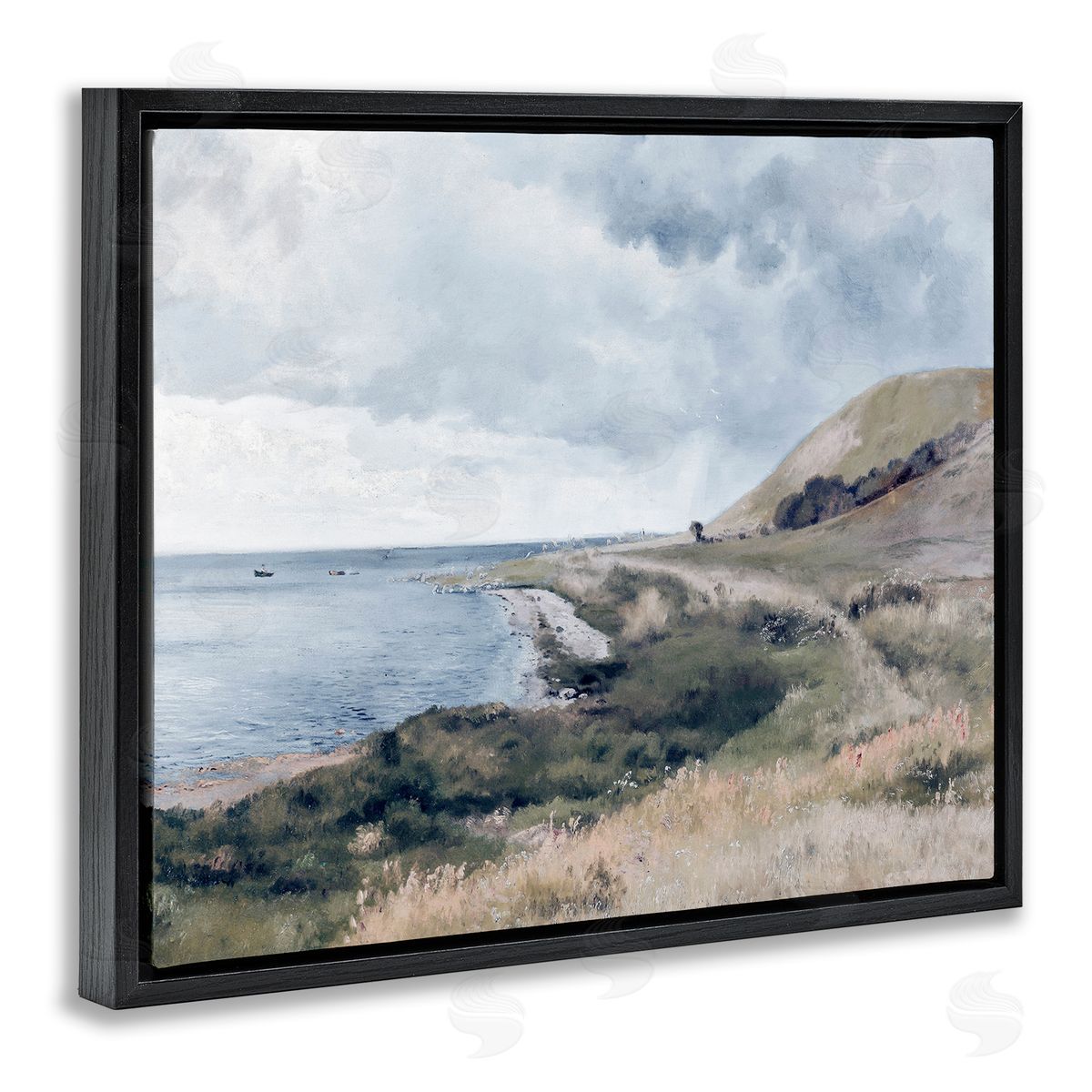 Lettered and Lined Seaside Cliffs Ocean Scenery