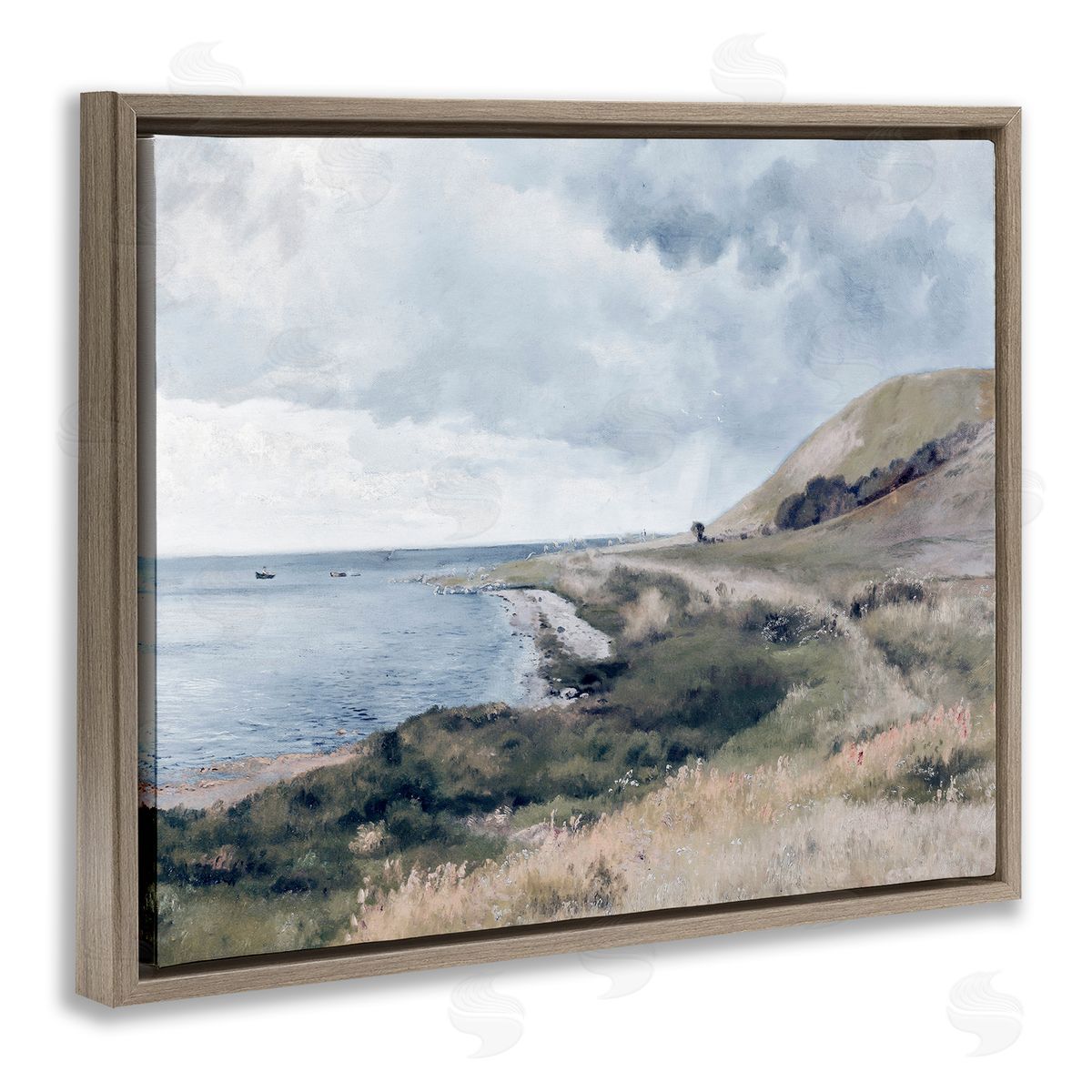 Lettered and Lined Seaside Cliffs Ocean Scenery