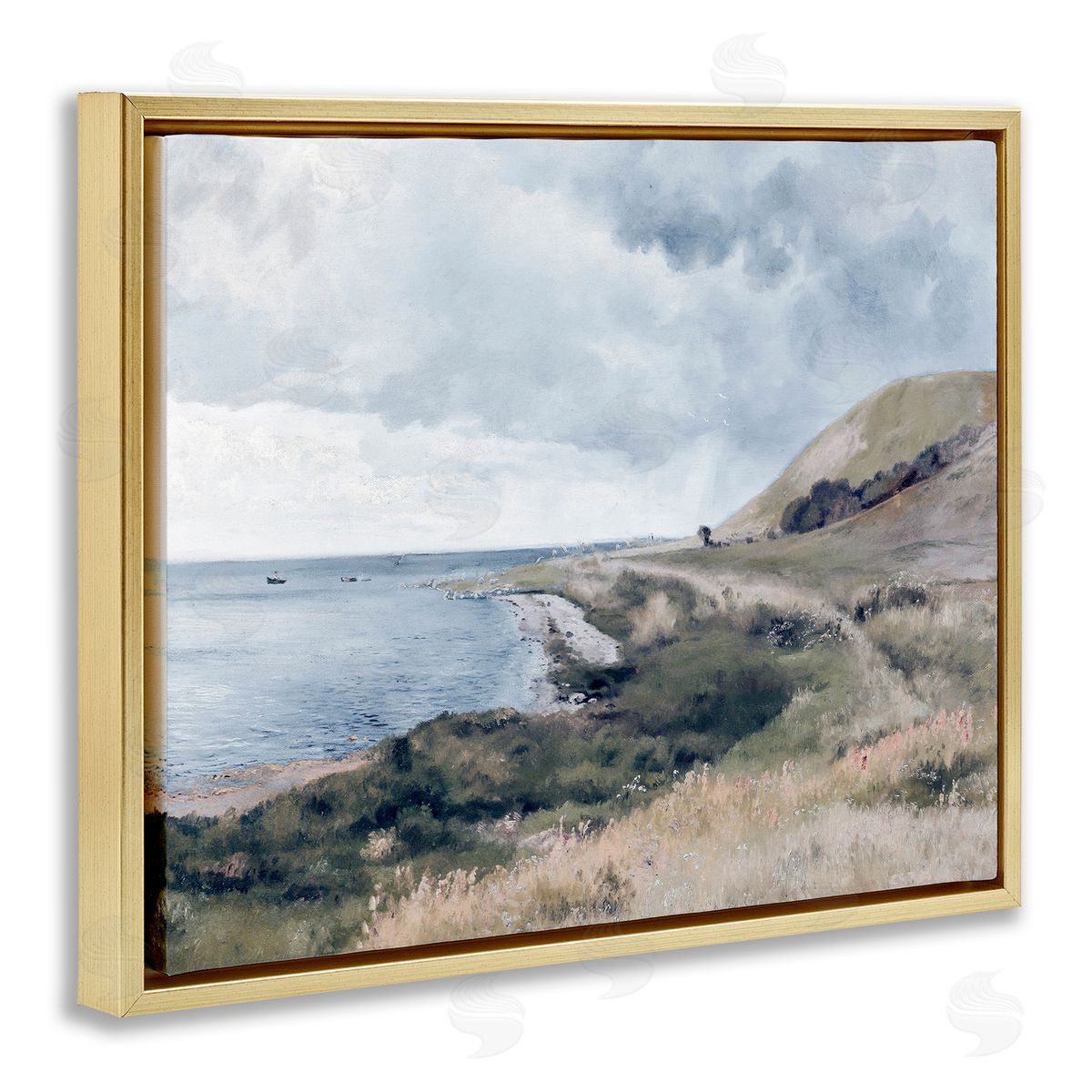 Lettered and Lined Seaside Cliffs Ocean Scenery