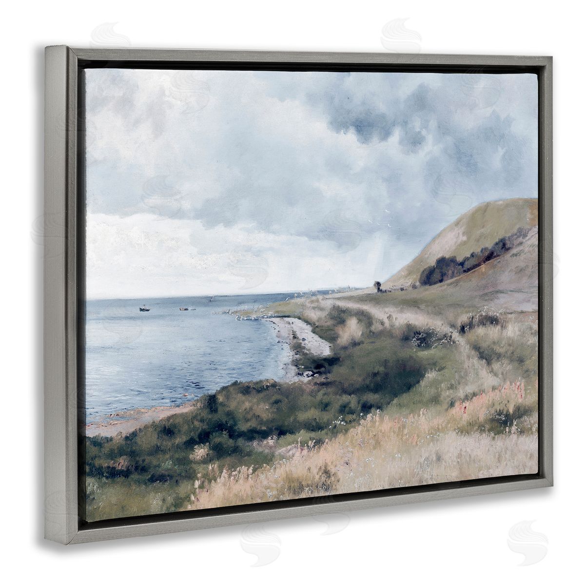 Lettered and Lined Seaside Cliffs Ocean Scenery