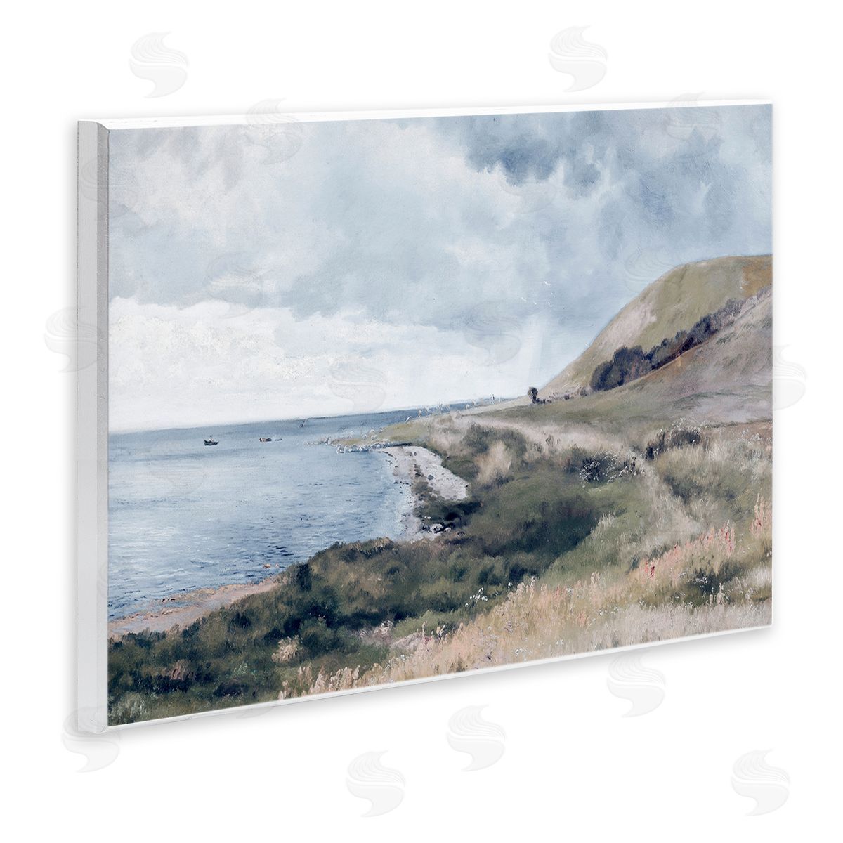 Lettered and Lined Seaside Cliffs Ocean Scenery