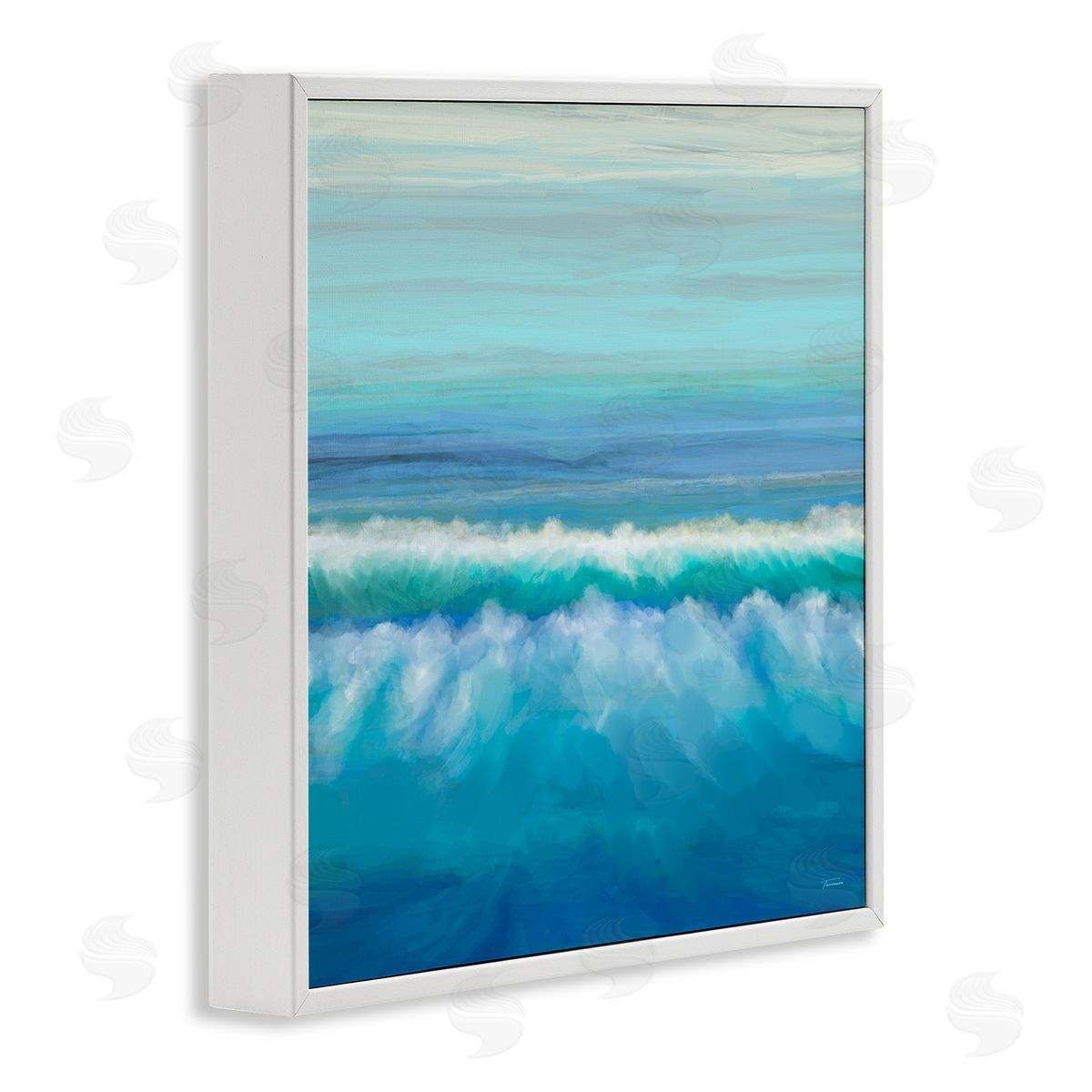 Michael Tienhaara Nautical Ocean Rolling Waves White Framed Glicee Wall Art Print