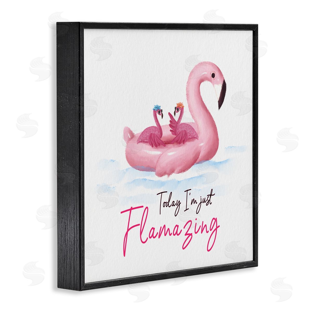 Ziwei Li Today I'm Flamazing Flamingoes Black Framed Glicee Wall Art Print