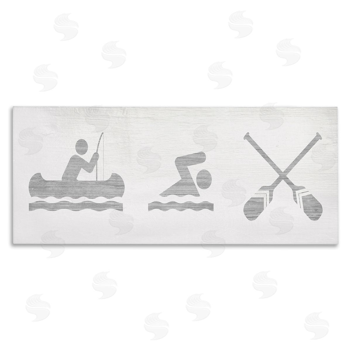 Stupell Studio Canoe Swimming Lake Sign