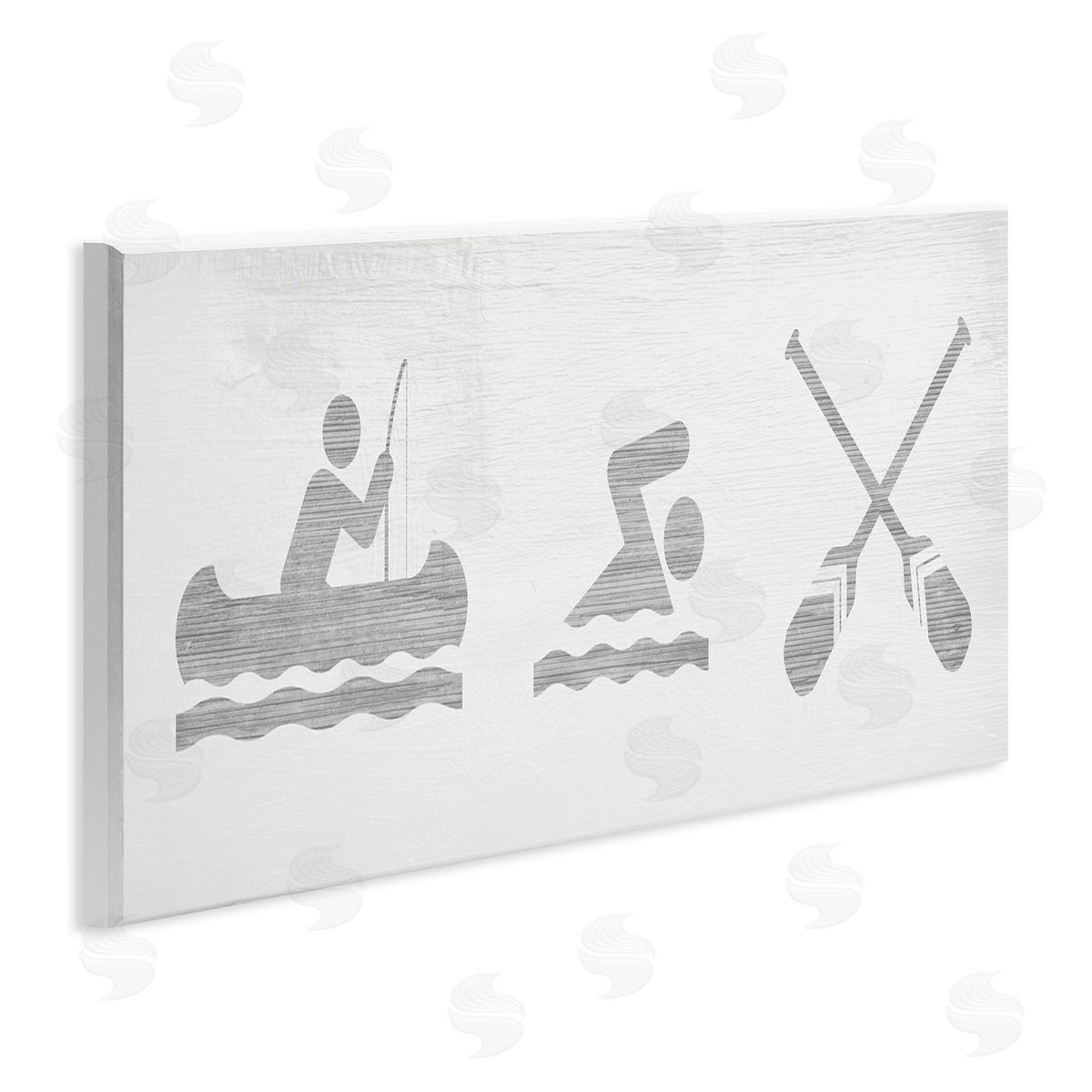 Stupell Studio Canoe Swimming Lake Sign
