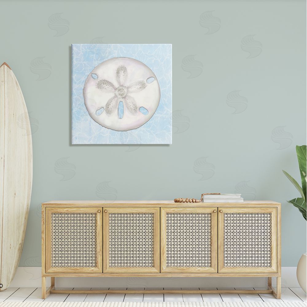 Diannart Sand Dollar Aquatic Waves Pattern  Canvas Wall Art in Room