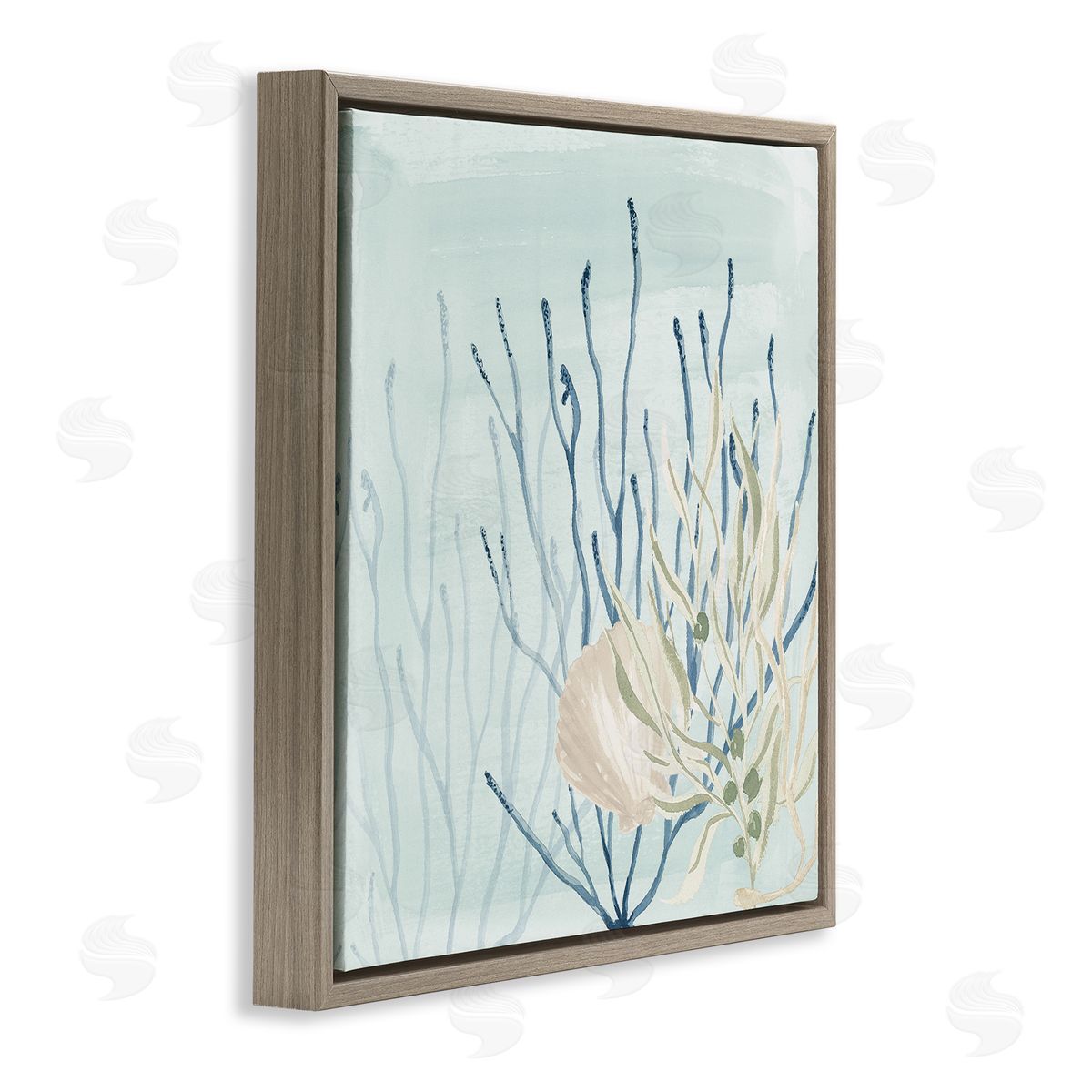 Lucille Price Underwater Coral Shells View Brown Floating Frame Canvas Wall Art Print
