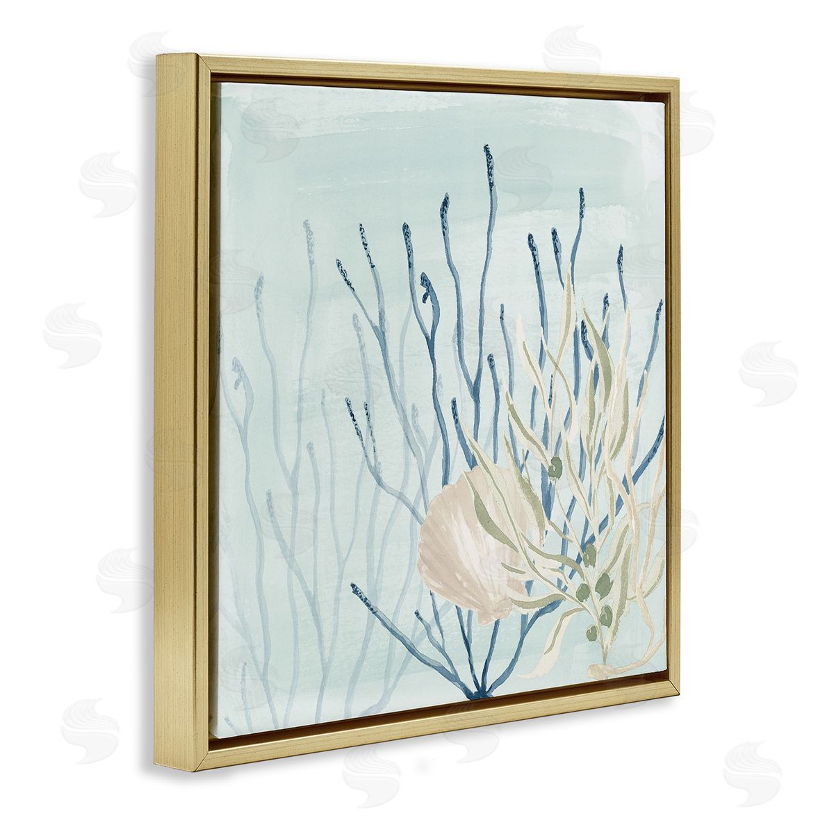 Lucille Price Underwater Coral Shells View Gold Floating Frame Canvas Wall Art Print