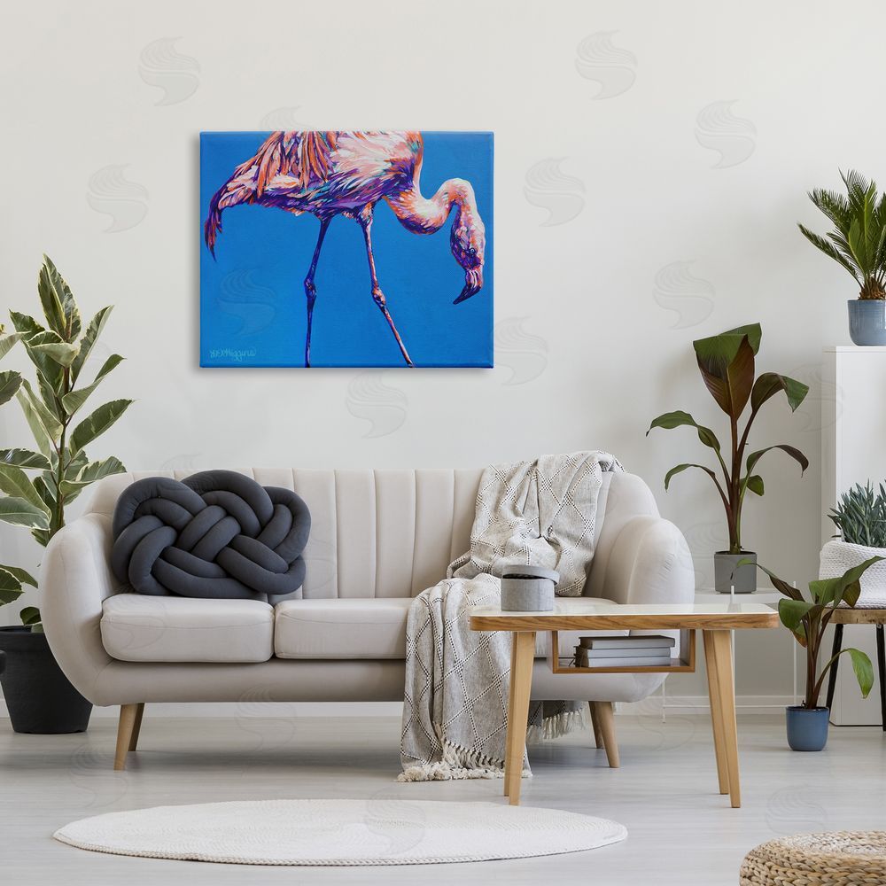 Derrick Higgins Bold Blue Modern Flamingo