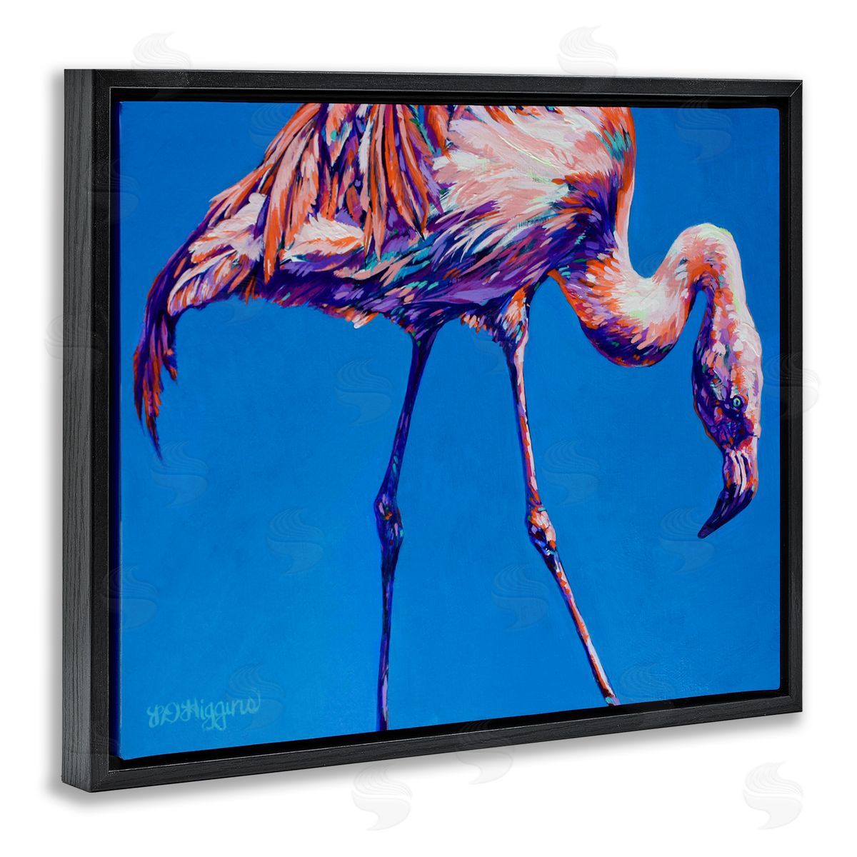 Derrick Higgins Bold Blue Modern Flamingo