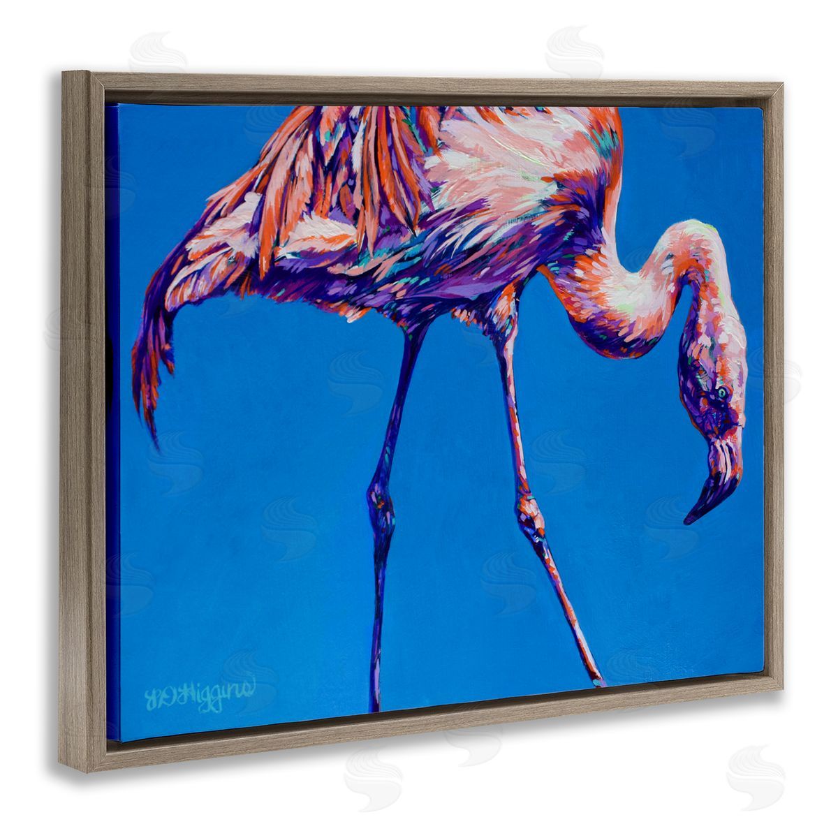 Derrick Higgins Bold Blue Modern Flamingo