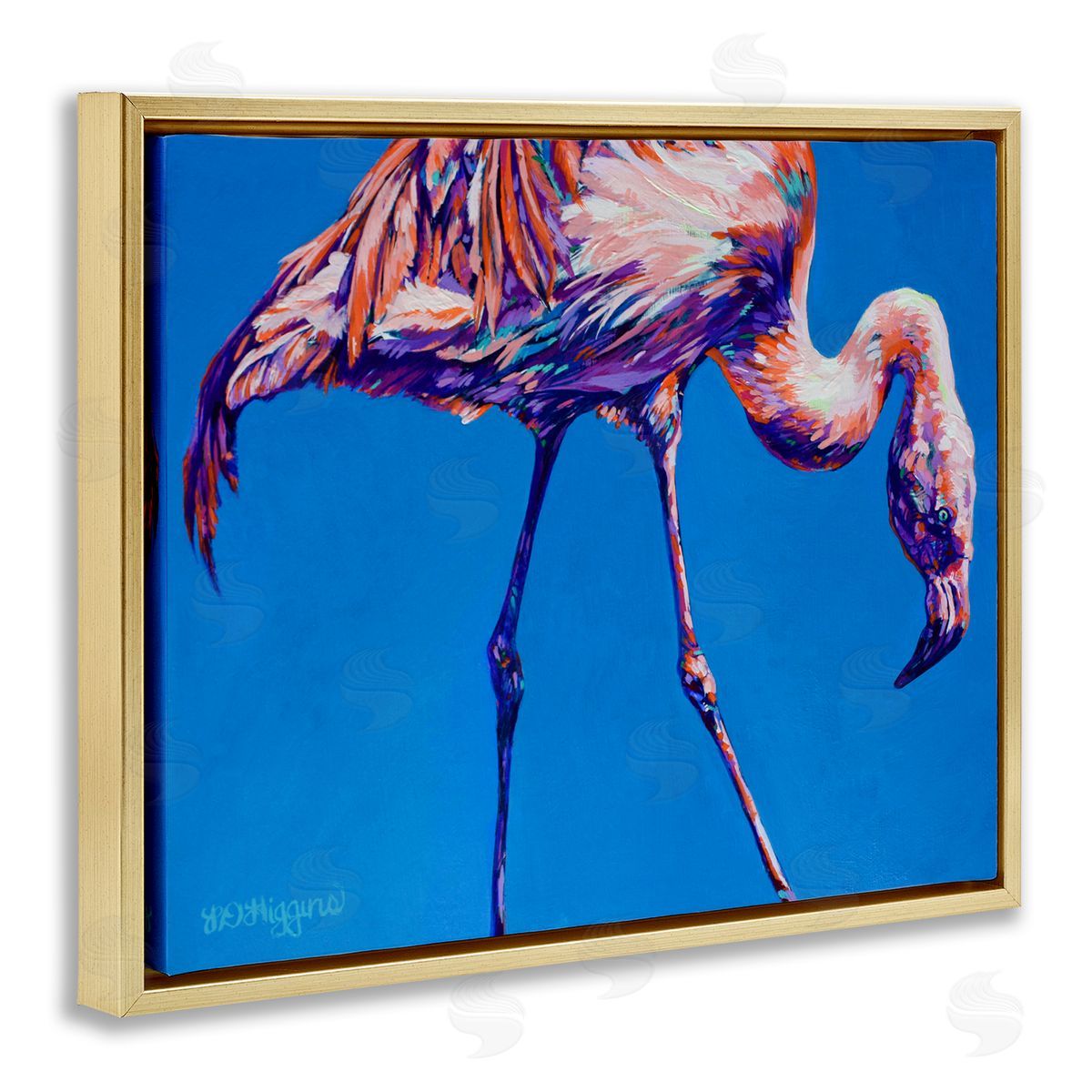 Derrick Higgins Bold Blue Modern Flamingo